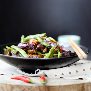 Eggplants and Green Beans | China Sichuan Food image
