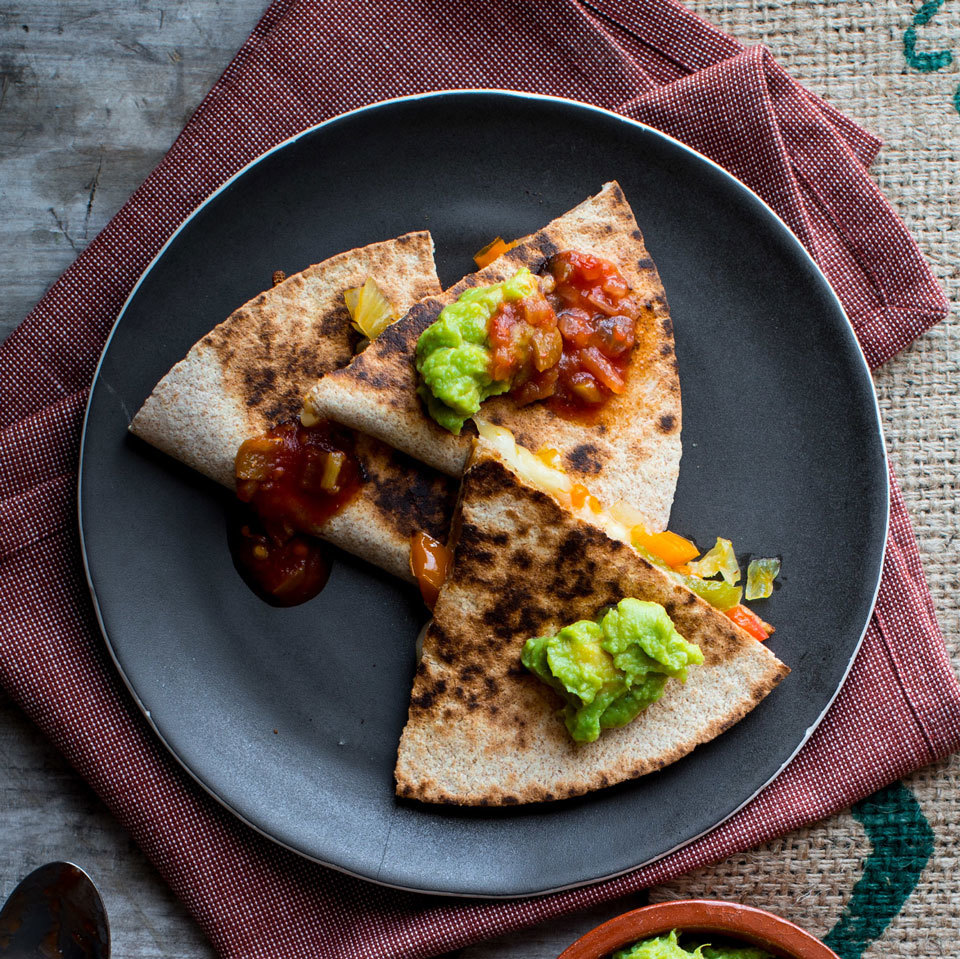 Cheese Quesadillas with Peppers & Onions Recipe | EatingWell image