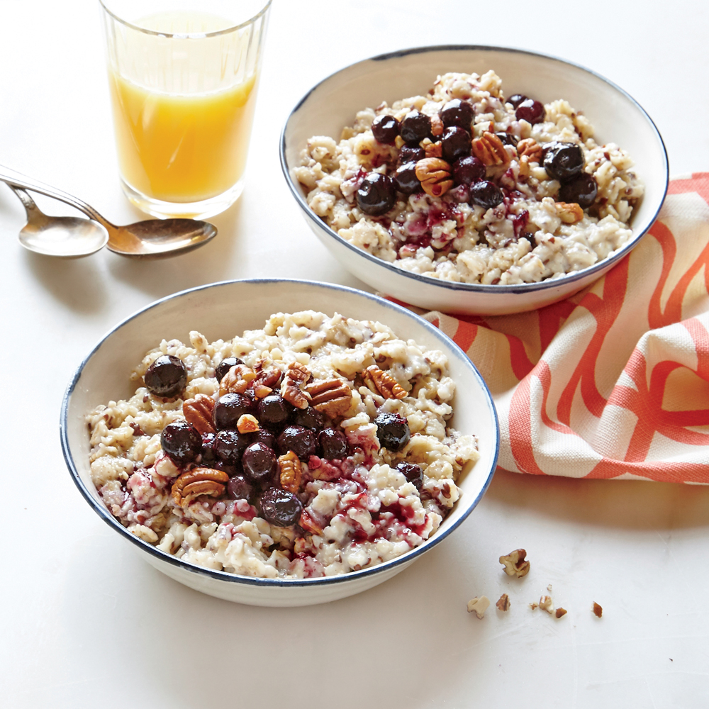 Flaxseed Oatmeal with Blueberries Recipe | MyRecipes image