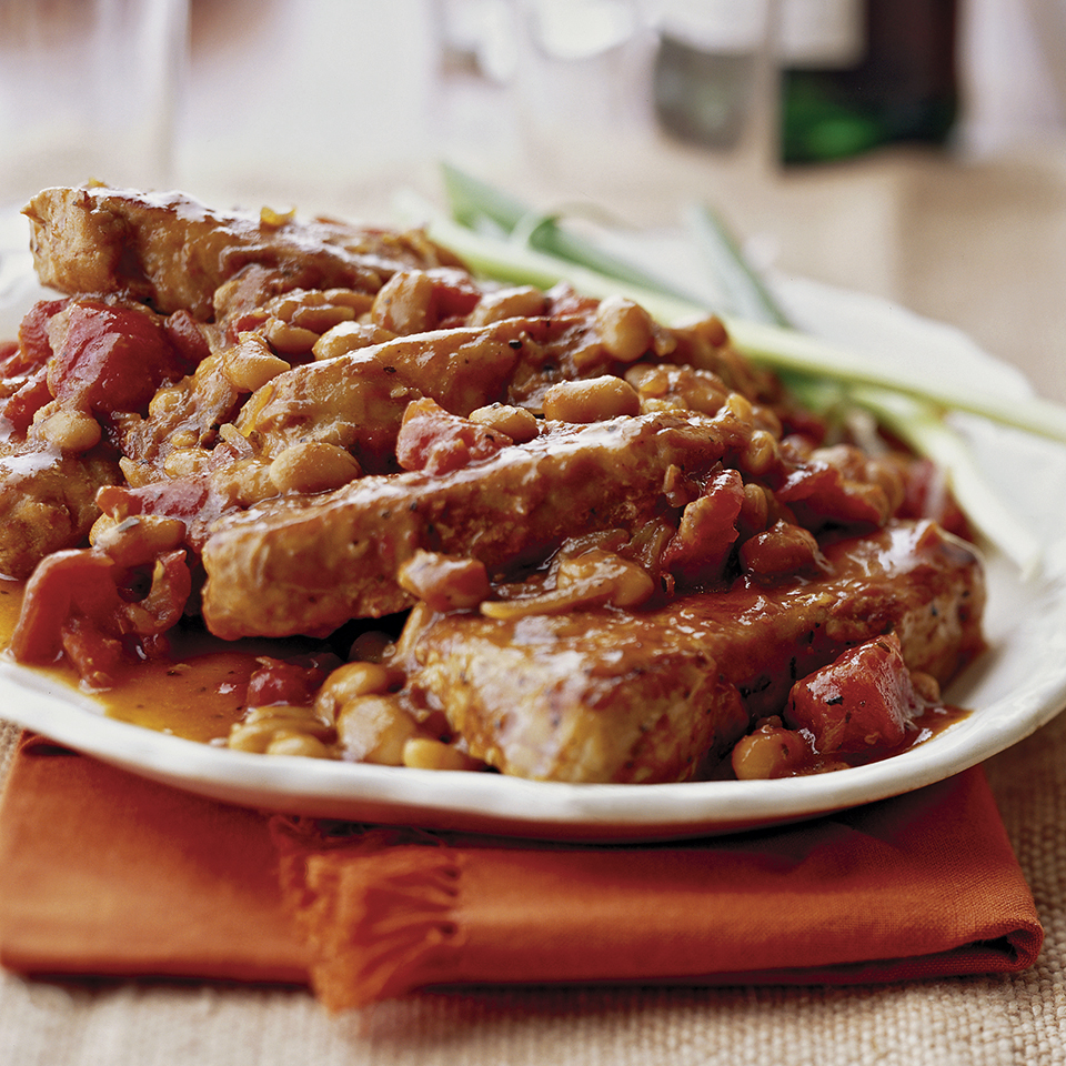 Pork Ribs and Beans Recipe | EatingWell image
