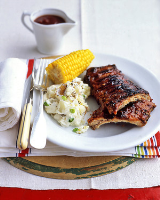 Pork Ribs With Barbecue Sauce Recipe | Martha Stewart image