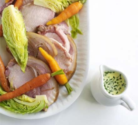 Boiled bacon with cabbage & carrots recipe | BBC Good Food image