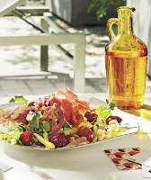 Corn and Wax Bean Salad With Cherries and Prosciutto Recipe image