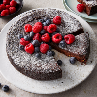 Vegan Flourless Chocolate Cake Recipe | EatingWell image