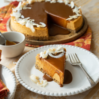 Pumpkin-Coconut Cheesecake with Dulce de Leche Glaze ... image