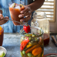 Bloody Mary Garnishes by the Jar Recipe | EatingWell image