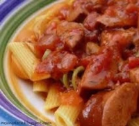 Smoked Sausage, Peppers and Tomatoes with Pasta | BBC Good ... image