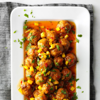 Orange-Glazed Chicken & Chorizo Meatballs Recipe: How to ... image