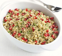Herby couscous with citrus & pomegranate dressing recipe ... image
