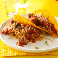 Spaghetti Tacos Recipe: How to Make It - Taste of Home image
