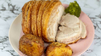 Ultimate Weber Q Roast Pork with Crackling - JustSoYum image