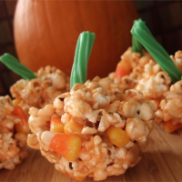 Halloween Popcorn Pumpkins Recipe | Allrecipes image