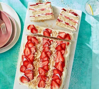 Strawberry shortcake slice recipe | BBC Good Food image