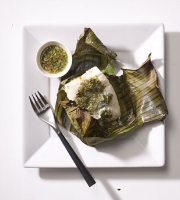Baked Fish with Thai Lemon-Mint Sauce Recipe | Bon Appétit image