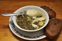 Shav – Sorrel Soup With Hard Boiled Egg Recipe - Food.com image