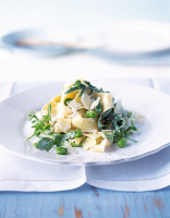 Pappardelle with broad beans and rocket recipe | delicious ... image