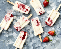 Frozen Strawberries-and-Cream Popsicles Recipe | Food & Wine image