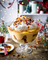 Sherry trifle with praline and orange custard - delicious ... image