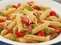 Barilla® Protein+™ Penne with Pancetta, Tomatoes & Peas image