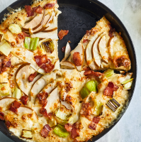 Bacon, Leek & Pear Skillet Pizza Recipe | EatingWell image