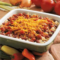 Cheesy Beans and Rice Recipe: How to Make It image