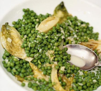 Braised lettuce with peas recipe | BBC Good Food image