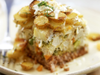 Ground beef casserole with potatoes, broccoli and ... image