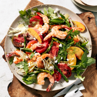 Peach & Shrimp Salad Recipe | Rachael Ray In Season image