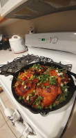 Cast-Iron Sriracha Chicken Thighs with Vegetables | Allrecipes image