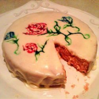 WHITE CAKE WITH ROSES RECIPES