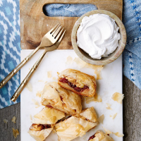 Apple-Cherry Strudel with Cider Whipped Cream Recipe ... image