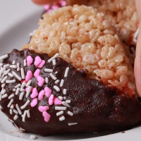 Dark Chocolate Rice Cereal Treat Hearts Recipe by Tasty image