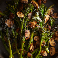 Roasted Broccolini with Winey Mushrooms Recipe | Epicurious image