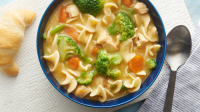 Cheesy Chicken Noodle and Broccoli Soup Recipe - Pillsbury.com image