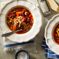 Slow-Cooker Vegetable Minestrone Soup Recipe | EatingWell image