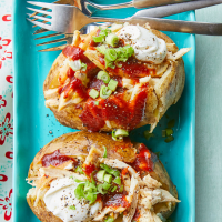 Barbecue Chicken Stuffed Baked Potatoes Recipe | EatingWell image