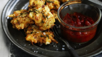 Cauliflower fritters recipe with feta, mint and dill ... image