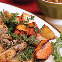 Roasted Sweet and White Potatoes with Rosemary image