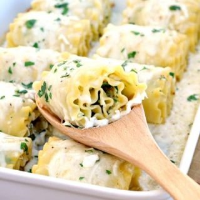 Chicken Spinach Lasagna Rolls — Let's Dish Recipes image
