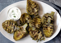 Grilled Artichokes with Yogurt-Dill Dipping ... - Bon Appetit image