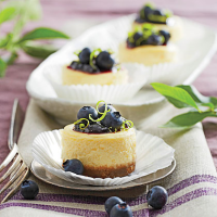 Petite Blueberry Cheesecakes Recipe | MyRecipes image