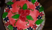 Cream Cake with Red Roses - Recipe | Tastycraze.com image