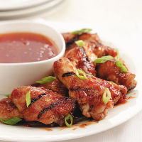 Grilled Peach BBQ Chicken Wings Recipe: How to Make It image