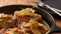 Skillet Smothered Pork Chops with Apples and Onions Recipe ... image