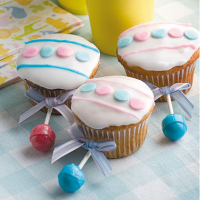 Baby Rattle Cupcakes Recipe | MyRecipes image