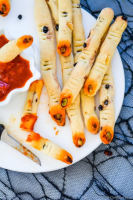 Creepy Witch Fingers Bread Sticks for Halloween Recipe ... image