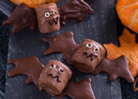 Chocolate mini-roll bats | Sainsbury's Recipes image