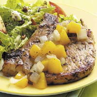 Peach-Topped Pork Chops Recipe: How to Make It image