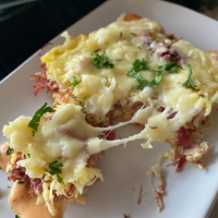 Reuben Breakfast Casserole made with crescent rolls in ... image