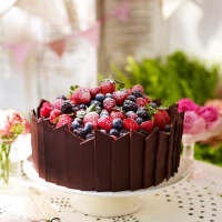 Chocolate and fruit decoration - cake decoration image